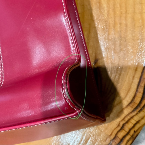 Wilsons Leather Red Structured Tote Handbag Business Laptop - Picture 15 of 16